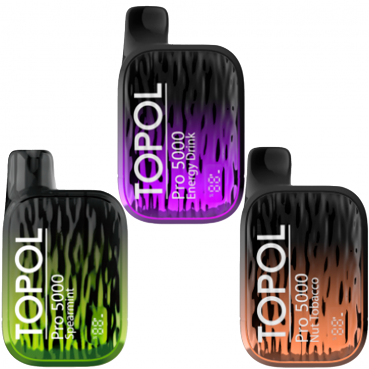 (М) Одноразовая электронная сигарета TOPOL 5000 - Клубника и банан