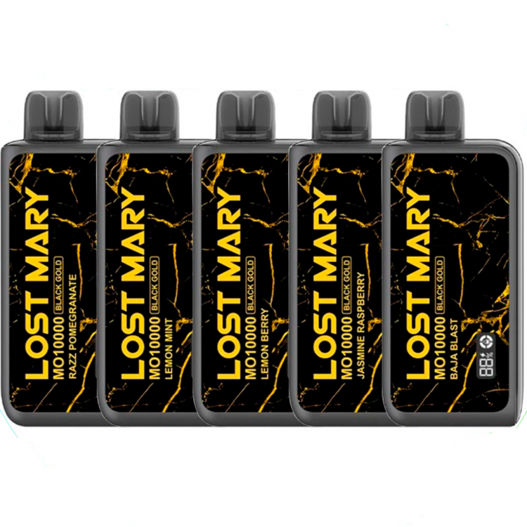 Одноразовая электронная сигарета Lost Mary MO10000 Black Gold Edition - Лимон мята