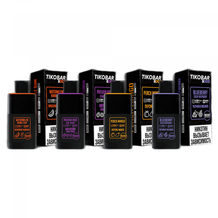 (М) Одноразовая электронная сигарета Tikobar 8000 - Персиковый лимонад