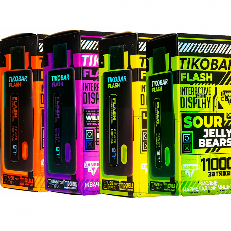 (М) Одноразовая электронная сигарета Tikobar 11000 - Арбузная Жвачка
