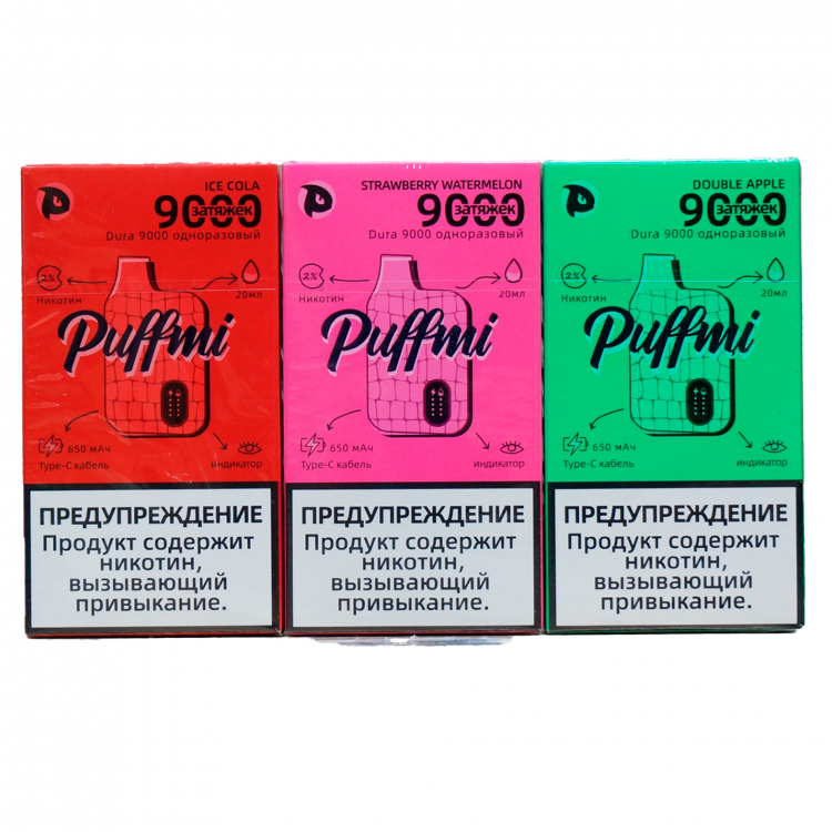 Одноразовая электронная сигарета PUFFMI DURA 9000 - COOL MINT (Прохладная мята)